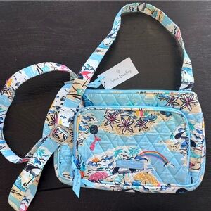 Vera Bradley Light Blue Quilted Tropical Crossbody Bag